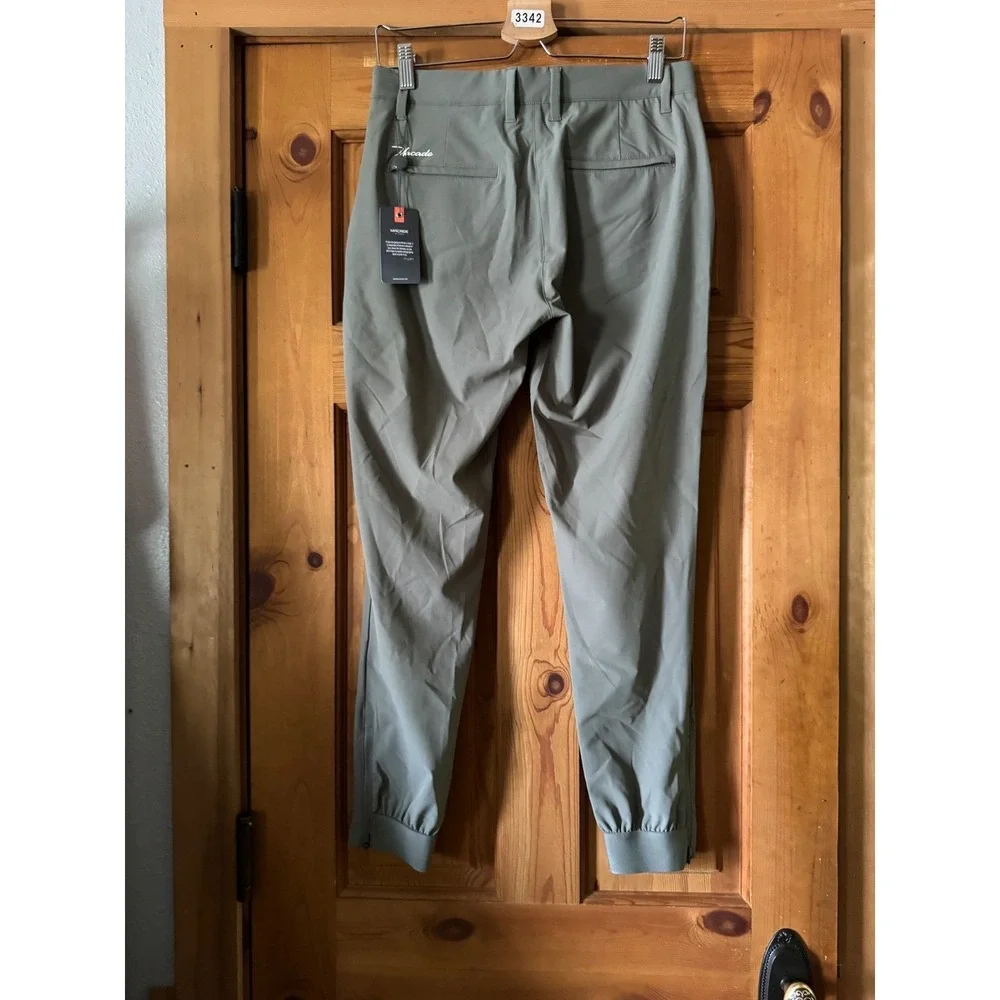 Macade Golf Slim Fit Four-Way Stretch Joggers Olive  Pants Sage Green 34S NWT‎
